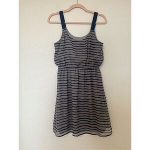 Xhilaration Womens Sz M Gray Navy BLue Dress Lined
